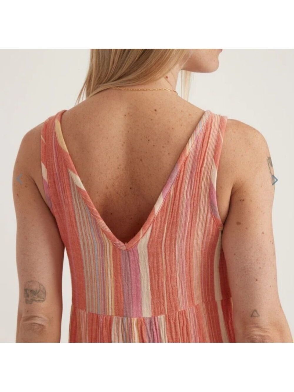 Marine layer Corinne Maxi Dress in Red Variegated Stripe - Picture 4 of 6